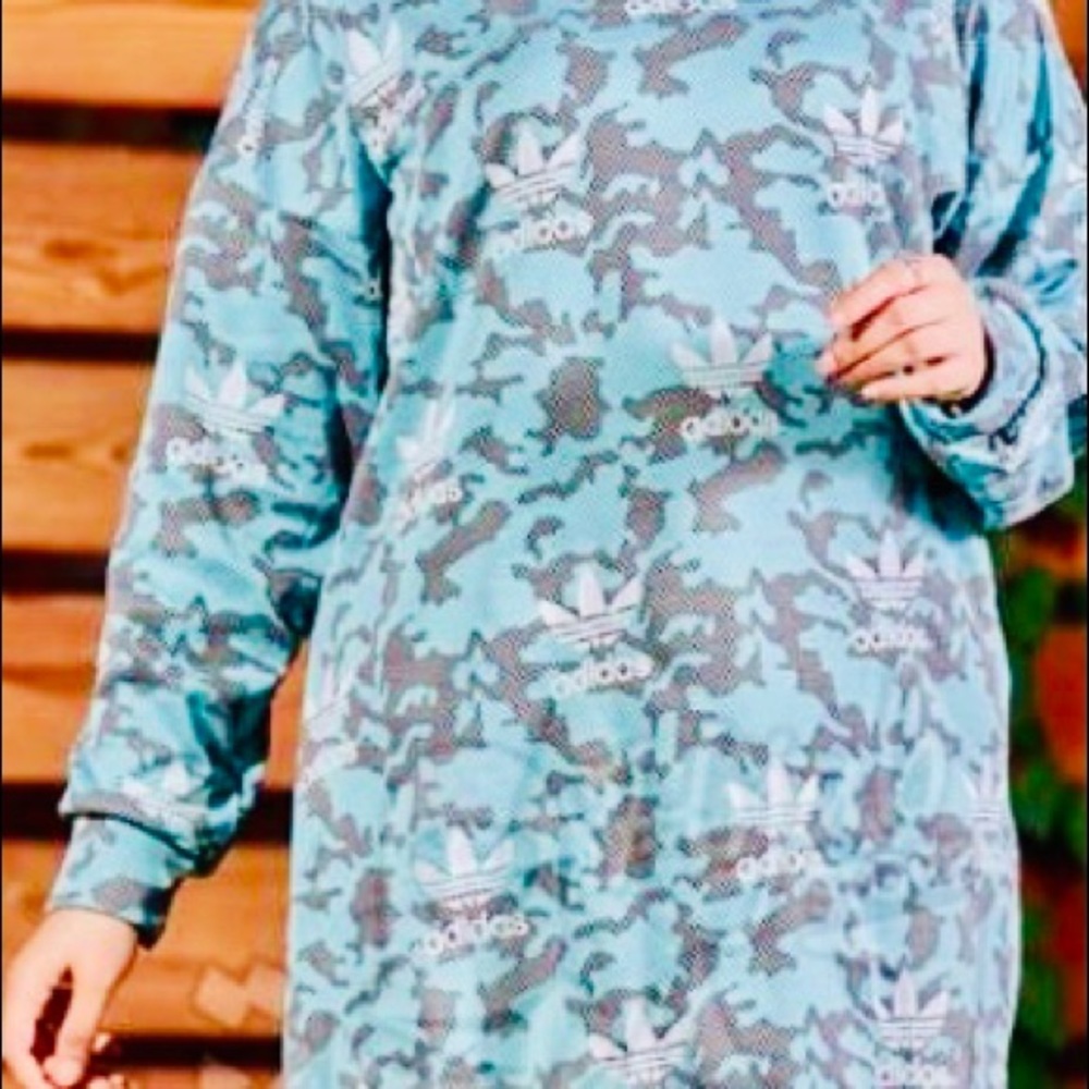 Camo Sweatshirt Long Sleeve Pullover Blue Gray Plus Size